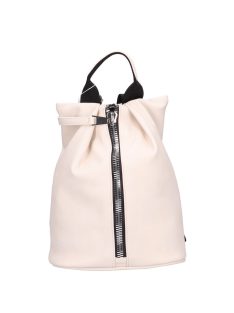 Rucsac femei din piele fibră, bej-negru - Chiara Elvis