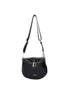 Geantă crossbody femei din piele fibră, matlasat, negru -  Karen Palmira