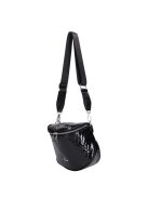 Geantă crossbody femei din piele fibră, matlasat, negru -  Karen Palmira