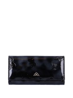   Portofel femei din piele lacuită, negru - BOUTIQUE epoșetă L819001