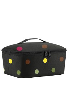   Geantă termică pentru prânz cu buline, negru-multicolor - Reisenthel coolerbag M pocket