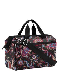   Geantă de călătorie femei cu imprimeu floral, mic, negru - Reisenthel allrounder S pocket