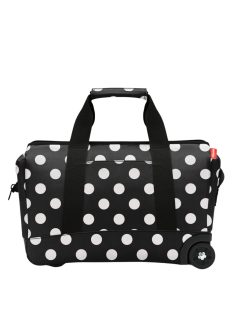   Geantă de călătorie cu roți, imprimeu buline, negru-alb - Reisenthel allrounder trolley