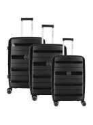 Set troler din 3 piese cu 4 roți, negru - Enrico Benetti Montreal