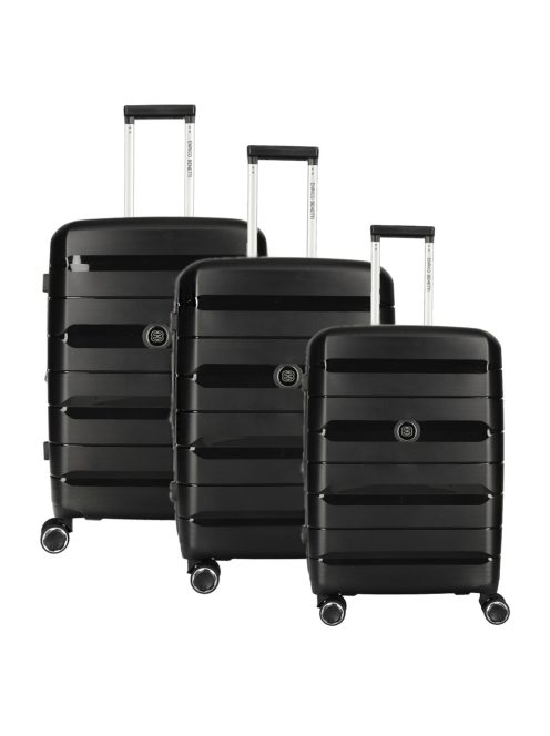 Set troler din 3 piese cu 4 roți, negru - Enrico Benetti Montreal