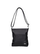 Geantă crossbody femei din piele fibră, cu imprimeu floral, negru - Karen Beti