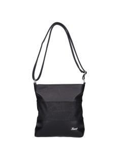   Geantă crossbody femei din piele fibră, cu imprimeu floral, negru - Karen Beti