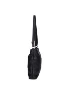 Geantă crossbody femei din piele fibră, cu imprimeu floral, negru - Karen Beti