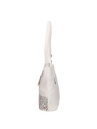 Geantă crossbody femei din piele fibră cu imprimeu floral, alb - Karen Dona