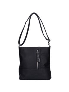   Geantă crossbody femei din piele fibră cu imprimeu floral, negru - Karen Dona