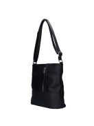 Geantă crossbody femei din piele fibră cu imprimeu floral, negru - Karen Dona
