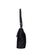Geantă crossbody femei din piele fibră cu imprimeu floral, negru - Karen Dona