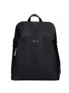 Rucsac femei din piele fibră cu imprimeu floral, mediu, negru - Karen Juta