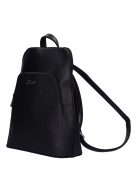 Rucsac femei din piele fibră cu imprimeu floral, mediu, negru - Karen Juta
