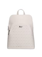 Rucsac femei din piele fibră, mic, imprimeu floral, alb - Karen Juta
