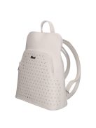 Rucsac femei din piele fibră, mic, imprimeu floral, alb - Karen Juta
