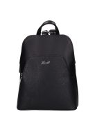 Rucsac femei din piele fibră, mic, imprimeu floral, negru - Karen Juta