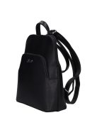 Rucsac femei din piele fibră, mic, imprimeu floral, negru - Karen Juta