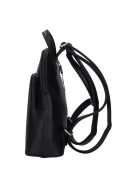 Rucsac femei din piele fibră, mic, imprimeu floral, negru - Karen Juta