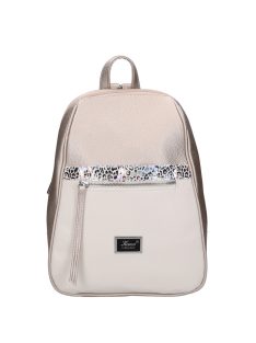 Rucsac femei din piele fibră, șampanie-alb - Karen Maks