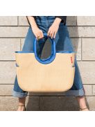 Geantă de cumpărături femei, bej-albastru - Reisenthel loopshopper L