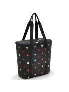 Geantă termică femei, imprimeu buline, negru-multicolor - Reisenthel thermoshopper