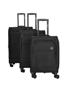   Set troler din 3 piese cu 4 roți, negru - Enrico Benetti Oakville