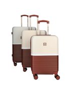 Set troler din 3 piese cu 4 roți, bordo-roz - Enrico Benetti Princetown