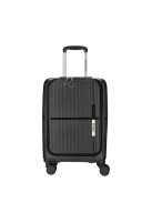 Troler cabină cu buzunar frontal, 4 roți, negru - Enrico Benetti Tokyo