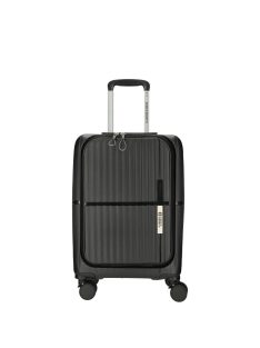   Troler cabină cu buzunar frontal, 4 roți, negru - Enrico Benetti Tokyo
