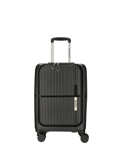 Troler cabină cu buzunar frontal, 4 roți, negru - Enrico Benetti Tokyo