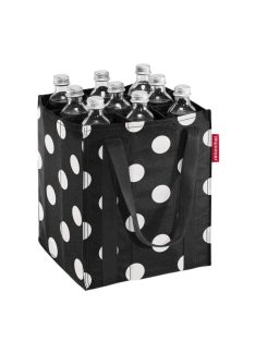   Geantă pentru sticle, imprimeu buline, negru-alb - Reisenthel bottlebag