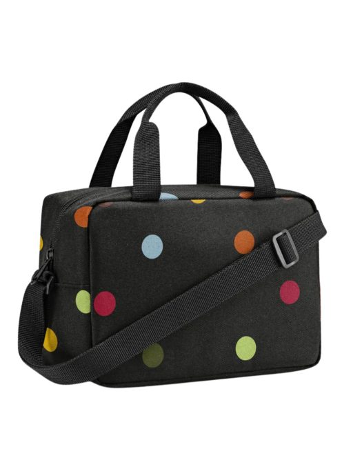Geantă pentru prânz femei, imprimeu buline, negru-multicolor - Reisenthel coolerbag to-go
