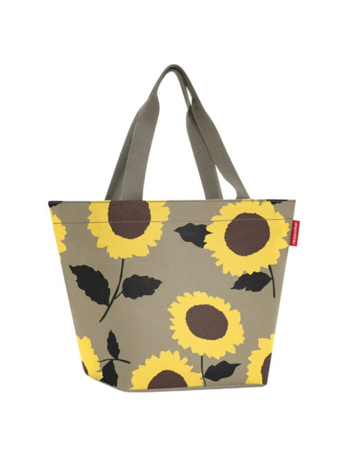 Geantă shopper femei, cu imprimeu floral bej închis-galben - Reisenthel shopper M