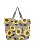 Geantă shopper femei, imprimeu floral, mare, bej închis-galben - Reisenthel shopper XL