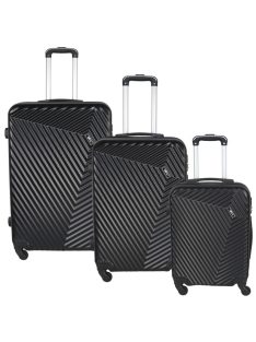 Set troler din 3 piese, 4 roți, negru - Rhino Bag Barcelona