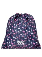 Sac gimnastică, imprimeu flamingo, albastru - Heavy Tools Elbo25