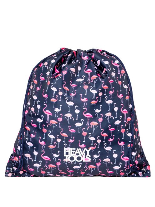 Sac gimnastică, imprimeu flamingo, albastru - Heavy Tools Elbo25