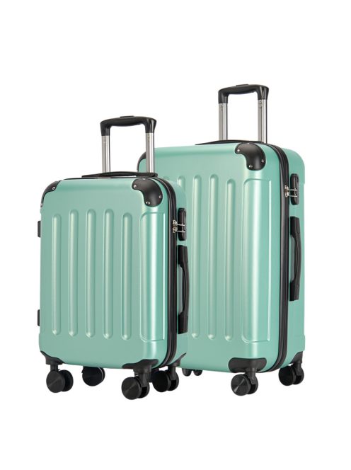 Troler cabină și troler mediu cu 4 roți, verde mentă - Bontour Vertical
