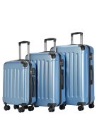 Set troler din 3 piese, 4 roți, albastru glaciar - Bontour Vertical