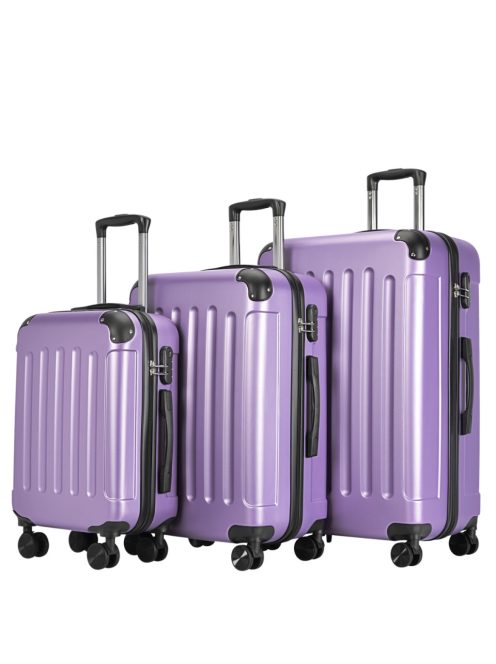 Set troler din 3 piese, 4 roți, mov - Bontour Vertical