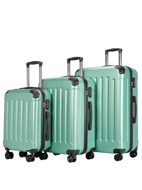 Set troler din 3 piese, 4 roți, verde mentă - Bontour Vertical